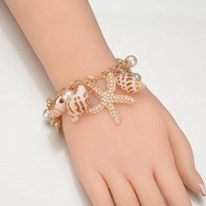 Star Starfish Conch Shell Charm Multi-element Bracelet For Women Beach Jewelry